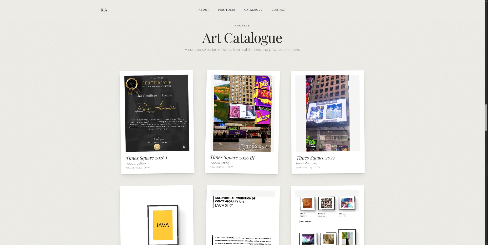 Rama’s Art Catalogue and exhibition archive